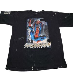 Vintage 2002 Spiderman Marvel T-Shirt Mens Size Small X-Men Mad Engine